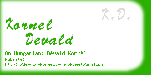 kornel devald business card