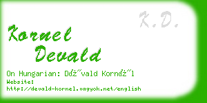 kornel devald business card